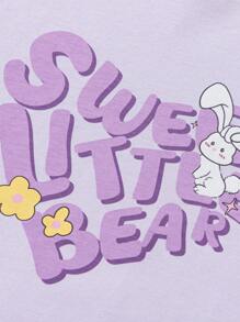 Balabala Girls' Short-Sleeve T-Shirt, 2025 Summer Quick-Dry Top - Pink Purple - View 4