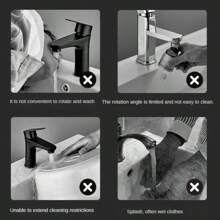 Mechanical Arm Universal Faucet Bathroom Kitchen Splashproof Faucet Bathroom Countertop Basin Hot And Cold Tap Faucet Accessorie - Grey - View 7