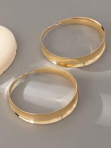 新款歐美時尚多用途誇張大金屬耳環 - 金黃色 - 查看 5