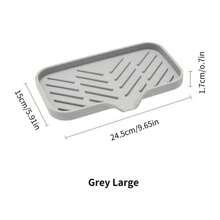 1 pezzo Portaoggetti da cucina in silicone, paraspruzzi per lavandino, filtro gocciolatoio per rubinetto in silicone, vassoio per dispenser di sapone per piatti e porta-spugna dietro il rubinetto, accessori da cucina piccoli, adatti per piani di lavoro in cucina e bagni