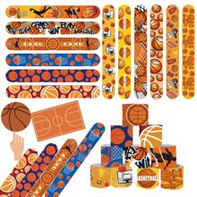 36 Peças Lembrancinhas de Festa de Basquete, Pulseiras de Batida para Troca de Presentes, Decorações e Suprimentos para Festa de Aniversário de Basquete