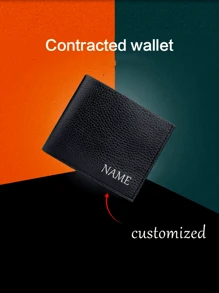 1 pieza Billetera personalizable, única, de moda, minimalista, diseño de letras, ligera, con bolsillo interno, cabe teléfono y monedas, práctica para ir y venir