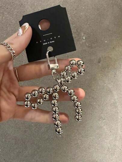 甜美仿珍珠蝴蝶结吊饰装饰钥匙扣/手提包配件伴娘礼物蝴蝶结 Y2K 配饰