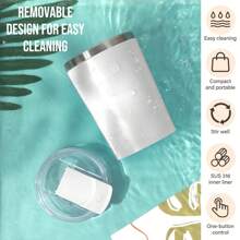 1pc Automatic Stirring Cup - USB Rechargeable Self-Stirring Coffee Mug - Rotating Home Office Travel Mixing Cup, For Stirring Coffee, Chocolate, Milk, Protein Powder, Cocoa, Etc., Perfect For Office, School, Gym, Kitchen - 白色 - 查看 3