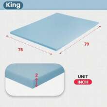 2/3 Inch Mattress Topper Memory Foam Pressure Relief For Back Pain Cooling Gel