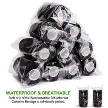 10pcs Self-Adhesive Bandages, Sticky Elastic Bandages, Breathable Sports Tapes, For Wrist, Ankle, Knee - Black Gym Accessories Sales Sports Tape - Multicolor - View 5