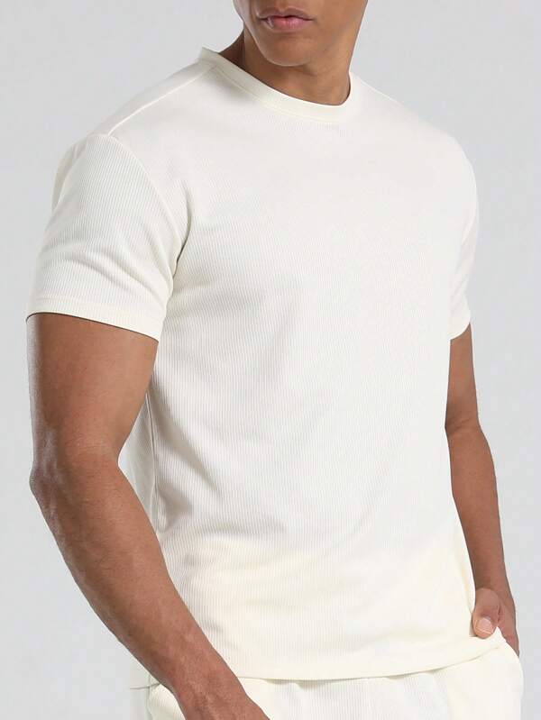 Heren Casual Ademend Ronde Hals Korte Mouw Sport T-shirt