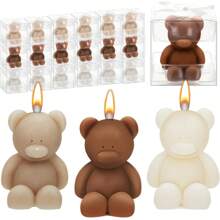 50 Pcs Bear Baby Shower Candle Favors For Guest Bear Party Favors Baby Shower Candles Bulk For Gifts Party Decorations - Red - View 7