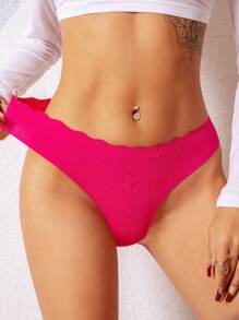 3 Pcs Seamless Panties Hollow Out Heart Shape No-Show Underwear Women Thongs - Multicolor - View 6