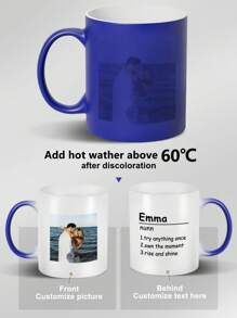 1 Personalized Magic Coffee Mug, Personalized Color Changing Mug, Customized Name, Photo, Blessing, Etc., Birthday Gift, Personalized Gift, Christmas Gift, Wedding Gift, Office Gift For Daughter, Couple, Family, Girlfriend,Multi-Functional,Durable,Ornamental,Reusable,Exquisite,Stylish,High-Quality,Colorful,Modern,Custom,Personalized,Unique