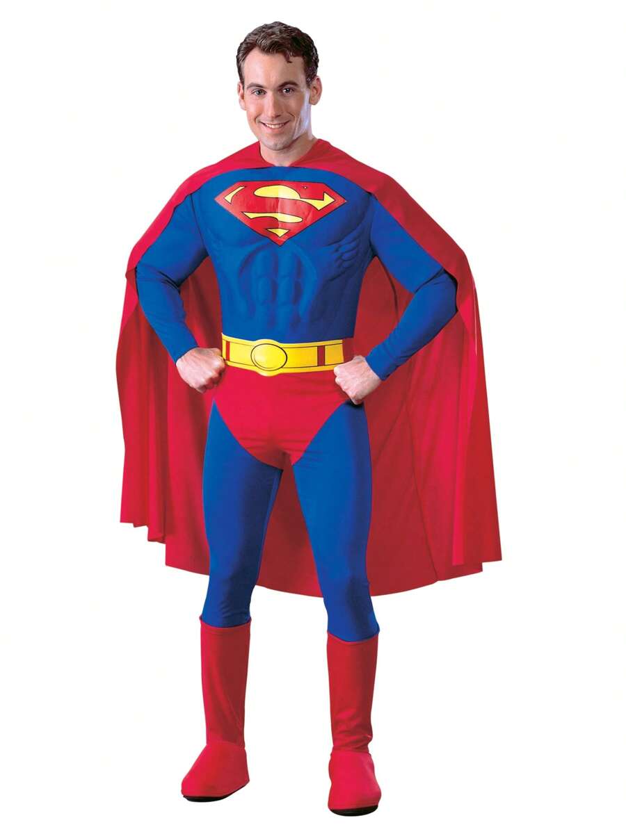 DC Deluxe Muscle Chest Superman Adult Costume - Multicolor - View 1