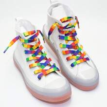 1 对 3D 彩虹鞋带，时尚、百搭休闲彩虹鞋带
