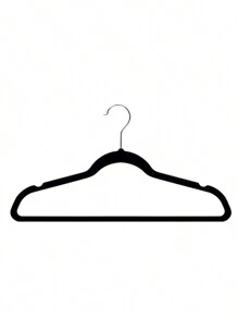 50 Ganchos Para Ropa Color Negro Con Terciopelo