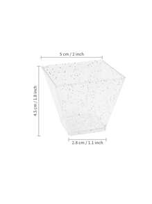 10-50pcs Plastic Dessert Cups, Small Square Transparent Jelly Cups, Glitter Dessert Cups, Square Mini Appetizer Cups, Reusable Dessert Bowls, Yogurt Parfait Cups, Suitable For Mousse Cake, Party, Wedding, Tasting, Pudding, Etc. - Multicolor - View 11