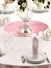 1pc 30cm/25cm/20cm Silver Acrylic Round Mirror Tray, Wedding Candle Holder Decoration, Home Table Decoration, Suitable For Wedding Center Table Decoration, Wedding Table Candles, Baby Baptism Mirror Decoration Tray, Birthday Party Decoration, Jewelry Store Tray, Spring Decoration, Make Your Home New - Multicolor - View 3