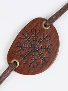 1 件中世纪男士复古维京面具独眼眼罩凯尔特 PU 皮革头饰角色扮演道具配件万圣节 - 彩色 - 查看 8