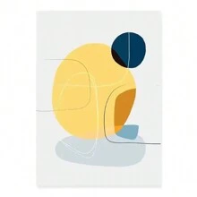 1 pezzo Stampa artistica moderna su tela con disegni geometrici astratti e grafici gialli, poster per galleria, opere d'arte da parete per la decorazione della casa, senza cornice - Multicolore - Visualizzare 29