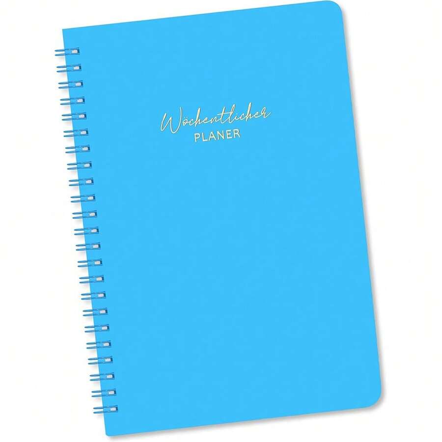 BIROYAL Undatierter Wochenplaner | Terminplaner A5 | wöchentlicher Terminkalender mit To-Do-Liste, großem Notizfeld | 52 Blatt Terminplaner auf Deutsch Ringbuch mit Hardcover | Planer Aquamarin - Blau - Übersicht 1