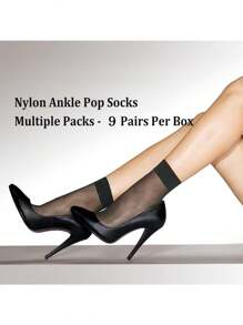 10/20 Pairs Ankle Sheer Socks For Women 20 Denier Nylon Socks Ladies Black Nude One Size - Multicolor - View 7