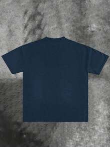 WITH JESUS, WE ALWAYS WIN, PRAISE THE LORD! BASKETBALL, Men's Graphic Tees, Cotton Streetwear T-Shirt, Round Neck, Loose Fit, Fall & Holiday Travel, Unisex, Goth & Y2K Style - 藏蓝色 - 查看 2