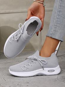 Women's Casual Shoes, Comfortable Soft-Sole Sneakers, Daily Casual Walking Shoes - Grey - View 6