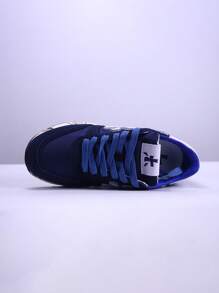 Sapatos PREMIATA Sapatos Masculinos Nichos Novos Tênis Retrô para Casais 483 Sola Plana Cano Baixo Sapatos Estudantis com Caixa de Sapato, Adequado para Presente, Presenteável, Estudantes, Escola, Corrida - Azul escuro - Visão 4
