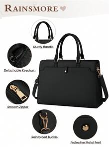 NEWHEY Bolso para laptop de 15.6 pulgadas para mujer, bolso de tela tipo tote impermeable para trabajo, bolso de negocios de oficina para computadora, bolso de gran capacidad con asa de hombro - Multicolor - Ver 11