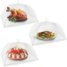 NEPAK 6 Large And Tall Food Covers, 17"X17" Food Tents Food Covers For Outdoors,Pop-Up Mesh Food Covers Nets For Outside,Screen Tents,Parties Picnics, BBQ,Reusable And Collapsible