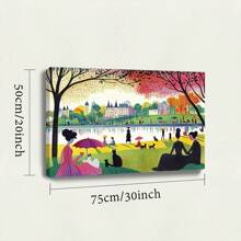 1 Pc, A Sunny Afternoon At The Park People Sitting On The Grass With U, Original, Canvas, Wall Art, Living Room Wall Decorations, Bedrooms, Bathrooms, Frame Poster Art Prints, Hanging Paintings, Home Decoration, Festivals. Home 1