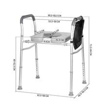 Toilet Seat Raiser With Armrests, Toilet Seat Raiser For Seniors, Senior Toilet Seat Raiser With Height Adjustment, Raised Toilet Seat, Adult Bathroom, Toilet Toilet Riser Bathroom Decor Summer - Grey - View 2