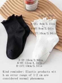 5 Pairs Girls' Solid Color Socks, Soft Cotton, Seamless, Suitable For Daily Wear, Party, Holiday, Back To School, Fits Well With Dress Shoes, Sneakers, Loafers, Spring/Summer/Autumn/Winter, Ages 2-12