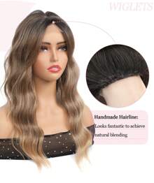 20" Wavy Hair Topper To Add Hair Volume 6.5"X6.5" Base Size Hair Toppers For Women Synthetic Hair Pieces For Women With Thinning Hair Wavy Clip In Hair Extensions - 漸層棕色 - 查看 4