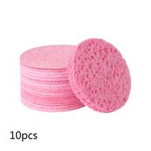 10 片装压缩面部海绵，用于日常面部清洁、皮肤按摩和去角质，天然美容水疗海绵，用于化妆护肤品卸妆，可重复使用圆形清洁垫，男女压缩面部海绵，送给爸爸妈妈朋友的有趣礼物，旅行必需品