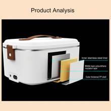 Electric Car Lunch Box 70W 1.8L Faster Food Warmer Stainless Steel Portable Thermal Lunch Box For Car Truck Home US Plug 110V - 查看 5