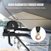 Hand Winch, 800-3500 Lbs Pulling Capacity, Boat Trailer Winch Heavy Duty Rope Crank With Polyester Strap/Steel Wire Cable And Two-Way Ratchet, Manual Operated Hand Crank Winch For Trailer, Boat Or ATV Towing - 1600 Lbs, Polyester Strap - View 4