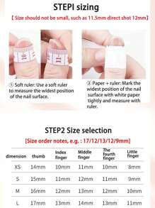 10pcs Handmade Cute Sweet Strawberry Short-Style Nail Stickers For Nail Art, Reusable And Removable For Students Press On Nails - Multicolor - View 6