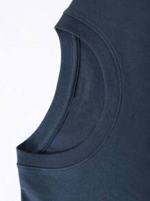 WITH JESUS, WE ALWAYS WIN, PRAISE THE LORD! BASKETBALL, Men's Graphic Tees, Cotton Streetwear T-Shirt, Round Neck, Loose Fit, Fall & Holiday Travel, Unisex, Goth & Y2K Style - 藏蓝色 - 查看 3