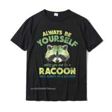 Always Be A Racoon T-Shirt Male Classic Summer Tops T Shirt Cotton Top T-Shirts Simple Style - Black - View 1