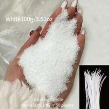 100g/500g/1000g 珍珠蜡烛沙套装 - 可再填充蜡，DIY 蜡烛制作套件，包含 50 个灯芯，珠状蜡烛填充制作套件，（提示：蜡烛灯芯放在沙蜡包装袋中） - 彩色 - 查看 17