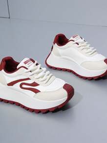 1 para koreańskich grubych trampek damskich, platforma, codzienne buty sportowe na wiosnę 2025 r.