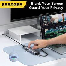 ESSAGER 7 In 1 Type C Hub 100W 4K HDM Screen Mirror Card Reader USB 3.0 Compatible With Ios Adapter