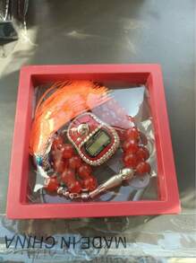 1套33珠吊盒计数器组合外贸礼品套装，十字仿珍珠珠，带多功能电子计数器和时间计数器 - 彩色 - 查看 16