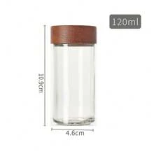 New 120ml Round Bottle With Sandalwood Lid Glass 4oz Spice Jar Set, Round Spice Container - Acacia 120ml - View 10