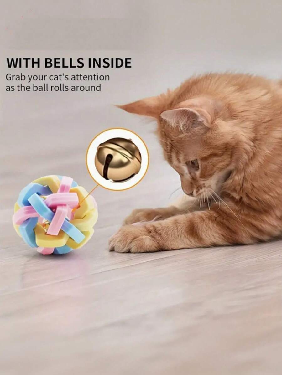 Three-Color Pet Interactive Chew Toy Pet Bell Ball - Interactive Chew Toy For Puppies And Cats - Multicolor - View 1