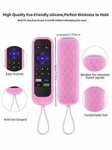 1个硅胶遥控器保护套，兼容Roku电视遥控器，夜光遥控器收纳套，适用于Roku Streaming Stick 4K、Express 4K+、Premiere、Streambar、简易遥控器/语音遥控器，带挂绳绝缘，情人节、小狗、嘉年华主题