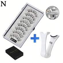 3D Natural Magnetic Eyelashes, With 5 Magnetic Eyelashes, Shipping Box, Handmade Eyelashes, Fake Gift, Reusable Holder, Drop Magne T6N2