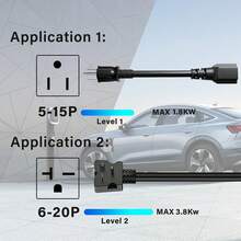 Adaptador Tesla a J1772, adaptador de carga J1772 EVs, máximo 48 amperios y 250 V, compatible con conectores Tesla de alta potencia, adecuado para conector móvil Tesla, conector de pared y cargador de - 16 A, enchufe 6-20 (240 V)/enchufe 5-15 (120 V) - Ver 4