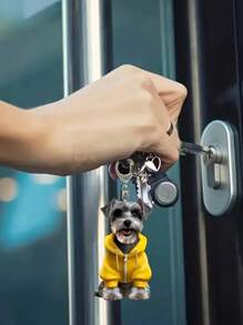 1pc Acrylic 2D Cute Dog Keychain Pendant, Suitable For Handbag Decoration