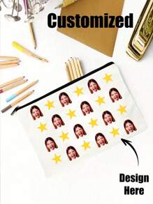 1 Túi đựng mỹ phẩm in hình theo yêu cầu, có thể in ảnh, tùy chỉnh ảnh bạn bè/gia đình/bản thân - Túi xách ảnh ghép cá nhân hóa - Quà tặng cho bạn gái/vợ, quà tặng ngày Valentine - Nhiều màu - Xem 7