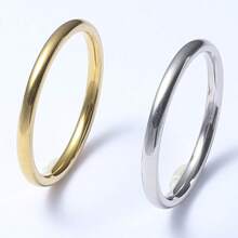 Anillo delgado de acero inoxidable de 2 mm, diseño minimalista, adecuado para uso diario para hombres y mujeres - Multicolor - Ver 3